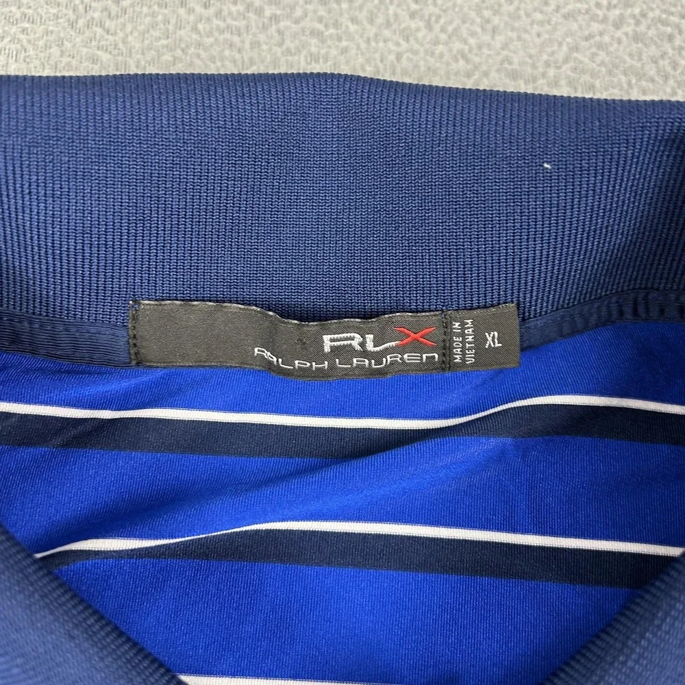 Ralph Lauren Polo Shirt Mens XL Blue Stripe 2015 US Open Chambers Golf‎ RLX